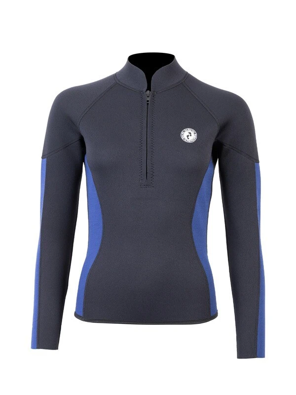 Two Bare Feet Unisex Perspective Half Zip 2.5mm Wetsuit Jacket & Pants Set (Black/Blue) 5 Two Bare Feet Unisex Perspective Half Zip 2.5mm Wetsuit Jacket & Pants Set (Black/Blue) - Image 5