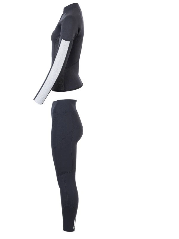 Two Bare Feet Unisex Perspective Half Zip 2.5mm Wetsuit Jacket & Pants Set (Black/Grey/Grey) 4 Two Bare Feet Unisex Perspective Half Zip 2.5mm Wetsuit Jacket & Pants Set (Black/Grey/Grey) - Image 4