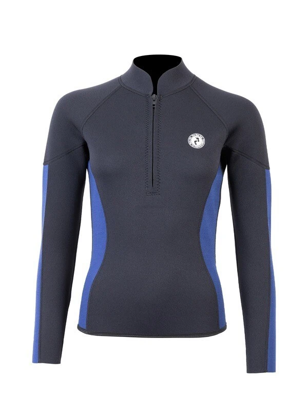 Two Bare Feet Unisex Perspective Half Zip 2.5mm Wetsuit Jacket (Black/Blue) 1 Two Bare Feet Unisex Perspective Half Zip 2.5mm Wetsuit Jacket (Black/Blue)