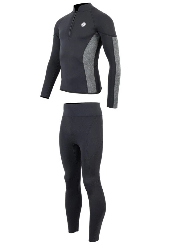Two Bare Feet Perspective Half Zip 2.5mm Wetsuit Jacket & Pants Set (Black/Grey) - Image 3