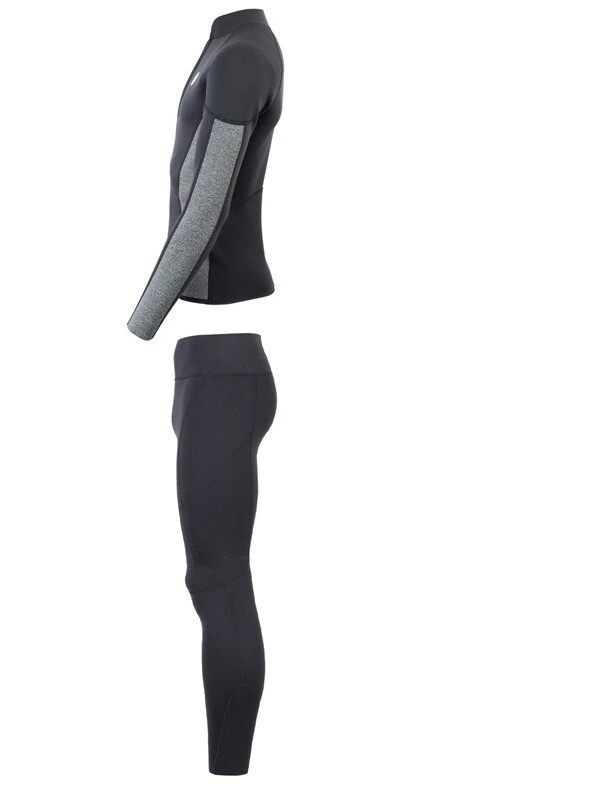 Two Bare Feet Perspective Half Zip 2.5mm Wetsuit Jacket & Pants Set (Black/Grey) - Image 4