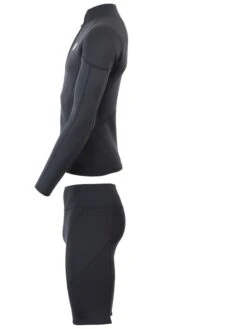 Two Bare Feet Mens Heritage Half Zip 3mm Wetsuit Jacket & Shorts Set (Black) -Diving Adventure unisex perspective half zip jacket black vista shorts 4 1 2