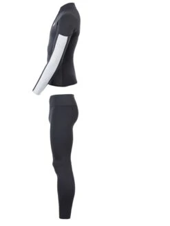 Two Bare Feet Perspective Half Zip 2.5mm Wetsuit Jacket & Pants Set (Black/Grey/Grey) -Diving Adventure unisex perspective halfzip jacket black grey grey vista pants 4