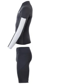 Two Bare Feet Perspective Half Zip 2.5mm Wetsuit Jacket & Shorts Set (Black/Grey/Grey) -Diving Adventure up8u54 7