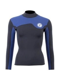 Two Bare Feet Womens Aspect Fleece Lined Zipless Thermal 2.5mm Superstretch Wetsuit Top & Pants Set (Black/Blue) 12 Two Bare Feet Womens Aspect Fleece Lined Zipless Thermal 2.5mm Superstretch Wetsuit Top & Pants Set (Black/Blue) -Diving Adventure w3s3fr s