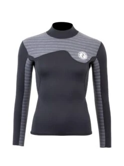 Two Bare Feet Womens Aspect Back Zip 2.5mm Wetsuit Jacket & Shorts Set (Black/Grey Stripes) -Diving Adventure w4wb7b l