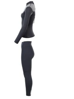 Two Bare Feet Womens Aspect Back Zip 2.5mm Wetsuit Jacket & Pants Set (Black/Grey) -Diving Adventure womens aspect back zip jacket black delta vista pants 4 2