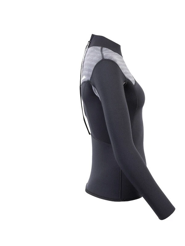 Two Bare Feet Womens Aspect Back Zip 2.5mm Wetsuit Jacket (Black/Grey Stripes) 7 Two Bare Feet Womens Aspect Back Zip 2.5mm Wetsuit Jacket (Black/Grey Stripes) - Image 7