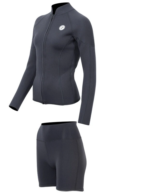 Two Bare Feet Unisex Perspective Full Zip 2.5mm Wetsuit Jacket & Hotpants Set (Black) 3 Two Bare Feet Unisex Perspective Full Zip 2.5mm Wetsuit Jacket & Hotpants Set (Black) - Image 3