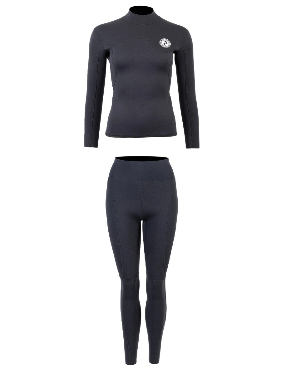 Two Bare Feet Womens Aspect Back Zip 2.5mm Wetsuit Jacket & Pants Set (Black) - Image 2