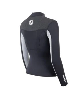 Two Bare Feet Womens Aspect Fleece Lined Zipless Thermal 2.5mm Superstretch Wetsuit Top (Black/Grey/Grey) -Diving Adventure womens aspect fleece lined thermal top black grey grey 6