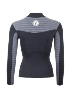 Two Bare Feet Womens Aspect Fleece Lined Zipless Thermal 2.5mm Superstretch Wetsuit Top (Black/Grey Stripe) -Diving Adventure womens aspect fleece lined thermal top black grey 5