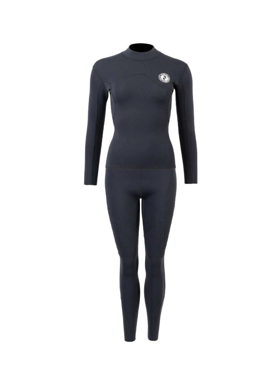 Two Bare Feet Womens Aspect Fleece Lined Zipless Thermal 2.5mm Superstretch Wetsuit Top & Pants Set (Black) 1 Two Bare Feet Womens Aspect Fleece Lined Zipless Thermal 2.5mm Superstretch Wetsuit Top & Pants Set (Black)