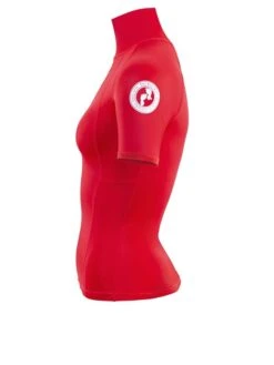 Two Bare Feet Unisex Short Sleeve Rash Vest (Red) -Diving Adventure womens short sleeve red 3 1