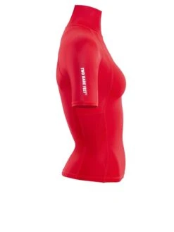 Two Bare Feet Unisex Short Sleeve Rash Vest (Red) -Diving Adventure womens short sleeve red 7 1