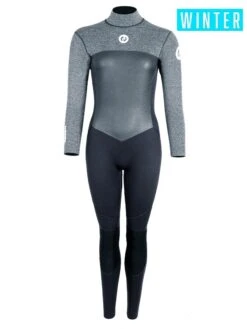 Two Bare Feet Thunderclap Pro 5/4mm Womens Winter Wetsuit (Black/Delta Grey)
