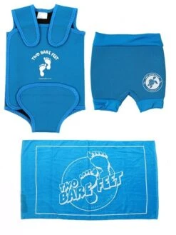 Deluxe Baby Swim Kit - Wrap + Nappy Shorts + Towel (Aqua)