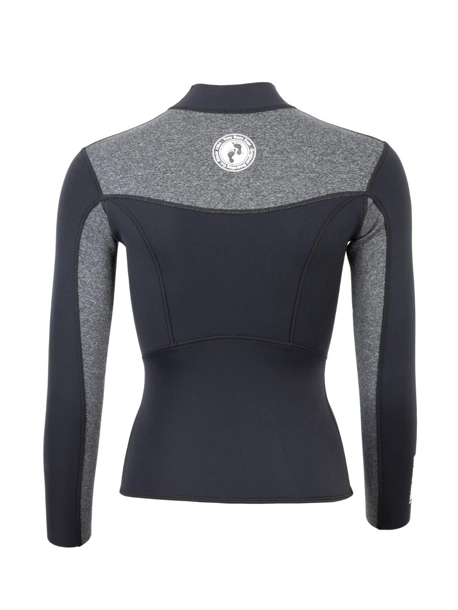 Two Bare Feet Womens Aspect Fleece Lined Zipless Thermal 2.5mm Superstretch Wetsuit Top & Hotpants Set (Black/Grey) 6 Two Bare Feet Womens Aspect Fleece Lined Zipless Thermal 2.5mm Superstretch Wetsuit Top & Hotpants Set (Black/Grey) - Image 6